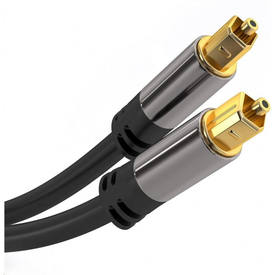 Kábel PremiumCord Toslink M/M, 6 mm, 2 m, čierny