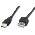 Kábel USB PREMIUMCORD 2.0 A-A 1m, predĺženie (M/F) sivá