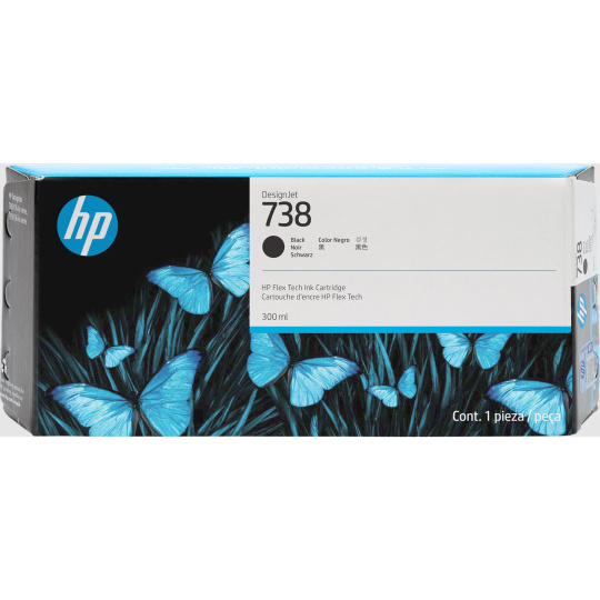 HP 738 300-ml Black DesignJet Ink Cartridge