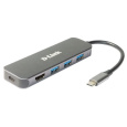 D-Link DUB-2333 USB-C Hub with HDMI and 3x USB3.0, mini docking station