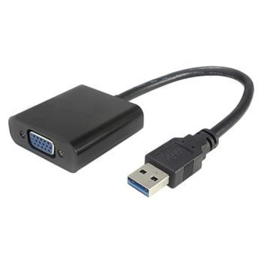 Popis produktu: Tento adaptér umožní přidat další display k počítači nebo notebooku prostřednictvím USB 3.0 portu, vytváří rozšířenou plochu  - Video výstup: VGA Female Connector - Vstup : USB3.0 - Podporuje následující rozlišení: 640x480,720x480,768x576,800x600,1024x768,1280x720,1280x1024,1360x768, 1366x768, 1440x900,1600x1200,1680x1050,1920x1080 - Podporuje všechny Media přehrávače - Podporuje barvy: 16Bits and 32Bits - USB3.0 port  Plug & Play  Podporuje: Microsoft® Windows7(32/64-bit), Window8(32/64-bit)/Windows8.1(32/64-bit), Windows10, Windows XP/Vista (Resolution can up to 800*600P when testing)  Zařízení je zpětně kompatibilní s USB2.0.Při zapojení do USB2.0 je maximální podporované rozlišení 800x600@60Hz.