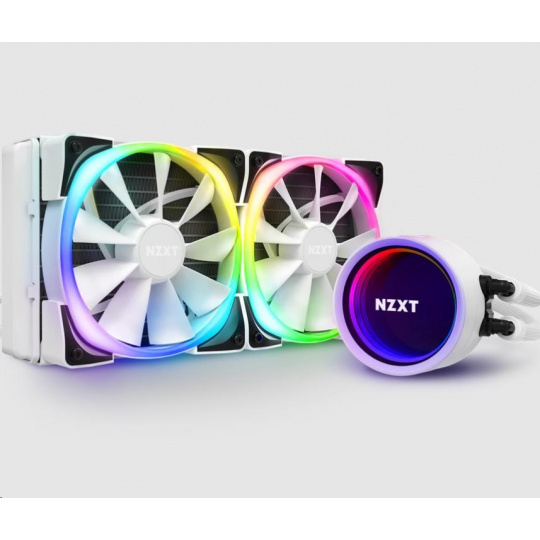 Vodný chladič NZXT Kraken X53 RGB / 2x 120mm ventilátor / LGA 2066/2011(-3)/1366/1156/1155/1151/1150/AM4 / biely