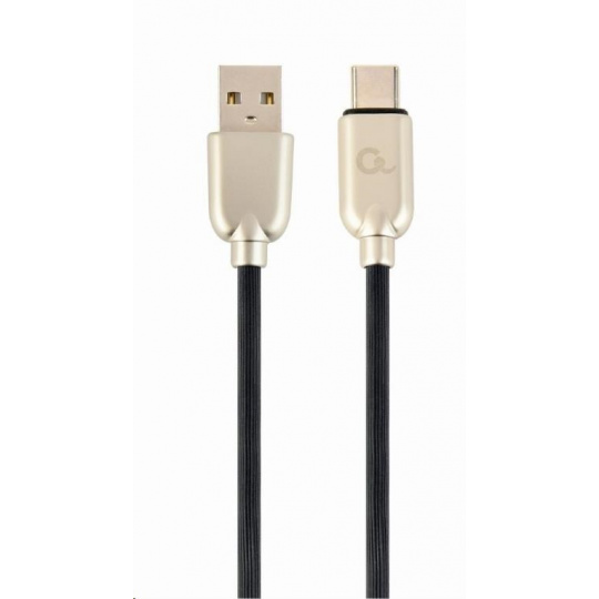 GEMBIRD CABLEXPERT USB 2.0 Kábel AM na typ C (AM/CM), 1 m, pogumovaný, čierny, blister, PREMIUM KVALITA