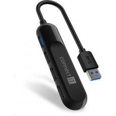 CONNECT IT Rozbočovač USB-A USB 3.0, externá, čierna