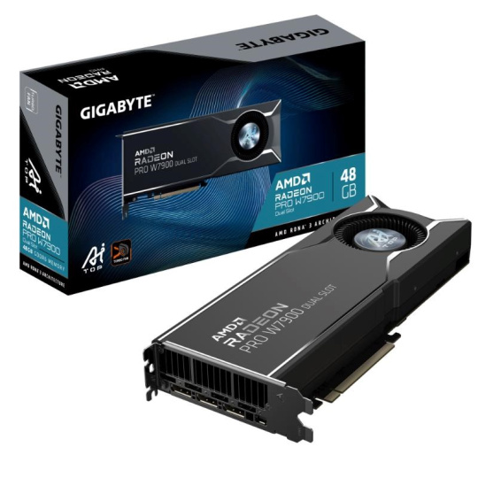 GIGABYTE VGA Radeon PRO W7900 Dual Slot AI TOP 48G, 48G GDDR6, 3xDP, 1xMiniDP