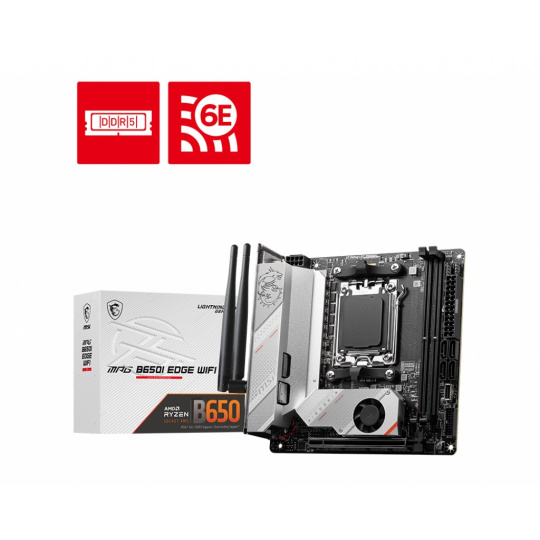 MSI MB Sc AM5 MPG B650I EDGE WIFI, AMD B650, 2xDDR5, 1xHDMI, WI-FI, mini-ITX