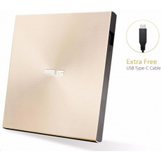 ASUS DVD ZenDrive SDRW-08U9M-U GOLD, externá tenká DVD-RW, USB Type-C/Type-A, M-DISC