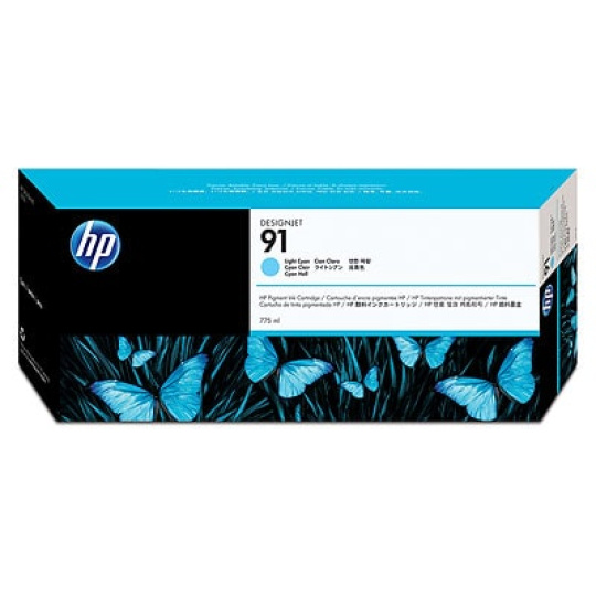 HP 91 Light Cyan DJ Ink Cart, 775 ml, C9470A