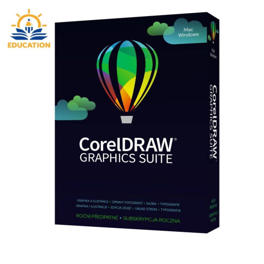 CorelDRAW Graphics Suite Education Prenájom licencie na 365 dní (51-250) Lic ESD (Windows/MAC) EN/FR/DE/IT/SP/BP/NL/CZ/PL