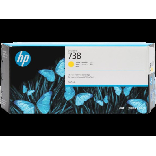 HP 738M 300-ml Yellow DesignJet Ink Cartridge