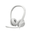 Logitech Headset H390, drátový, USB, bílá