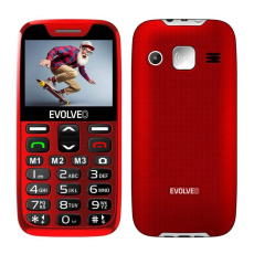 EVOLVEO EasyPhone XD, mobilný telefón pre seniorov s nabíjacím stojanom (červený)