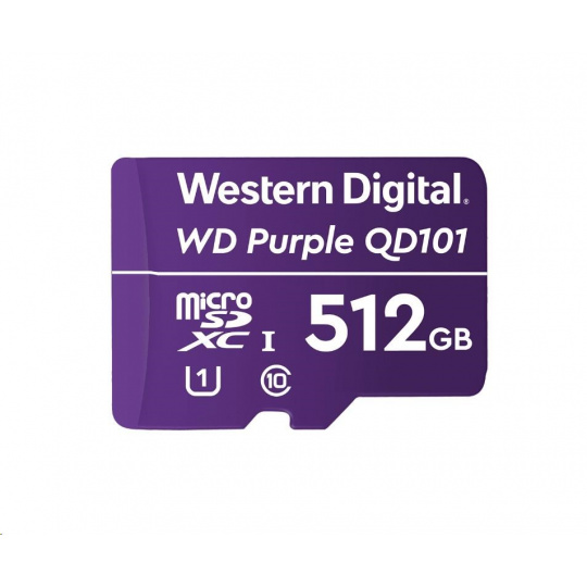 Karta WD MicroSDXC 512GB Purple WDD512G1P0C Class 10 (R:100/W:60 MB/s)