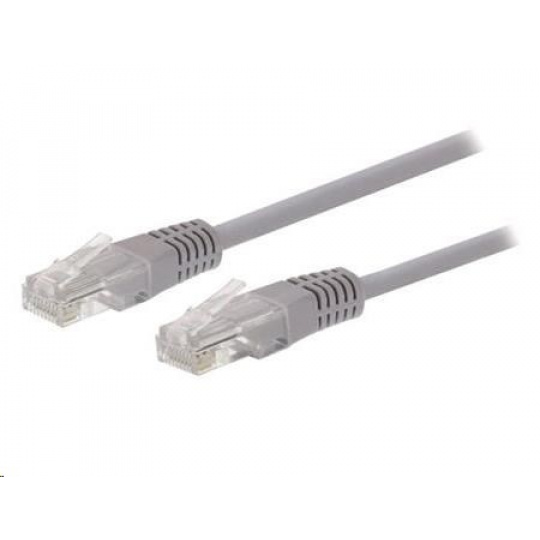 C-TECH patchcord Cat5e, UTP, sivý, 15 m