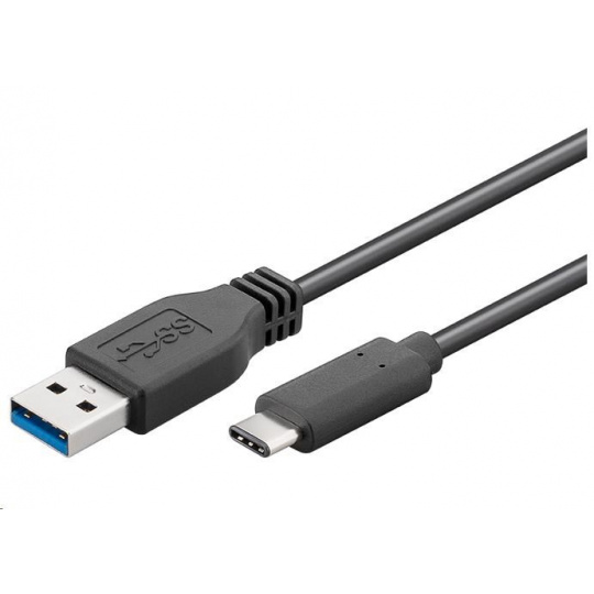 Kábel USB PREMIUMCORD 3.1 konektor C/male - USB 3.0 A/muž, čierny, 2 m