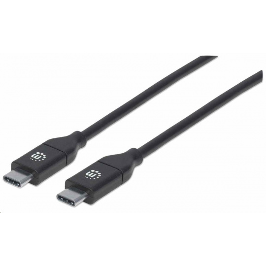 Kábel Manhattan USB-C, USB 2.0, samec na samca, 480 Mb/s, 5 A, 2 m, čierna