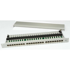 19" Patch panel 19" 1U 24 PORT FTP Cat 6A sivý