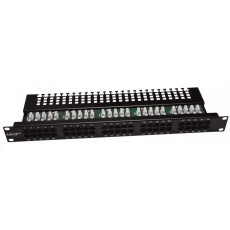 19" Patch panel LEXI-Net telefonní 50port, UTP, Cat3, krone, černý