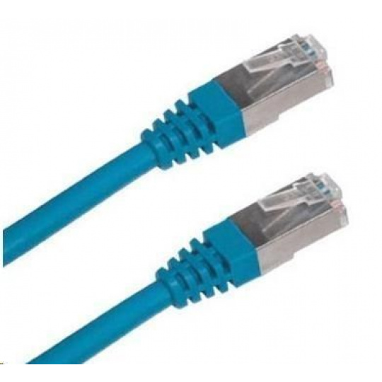 Patch kabel Cat6A, S-FTP - 0,25m, modrý