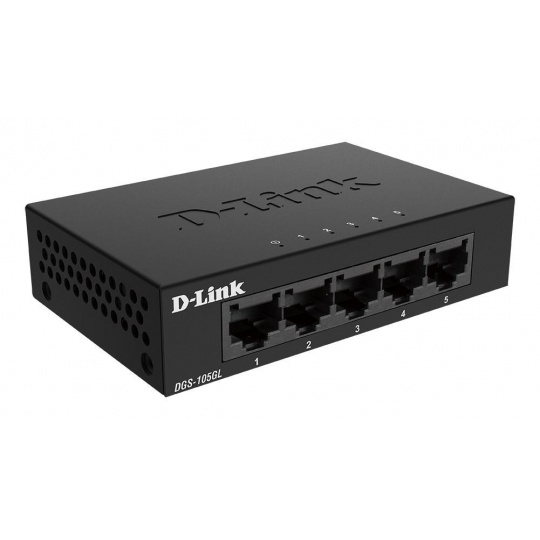 D-Link DGS-105GL 5-portový gigabitový stolný prepínač s kovovým puzdrom