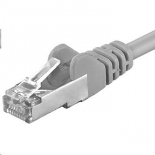 PREMIUMCORD Patch kábel CAT6a S-FTP, RJ45-RJ45, AWG 26/7 0,25m sivý