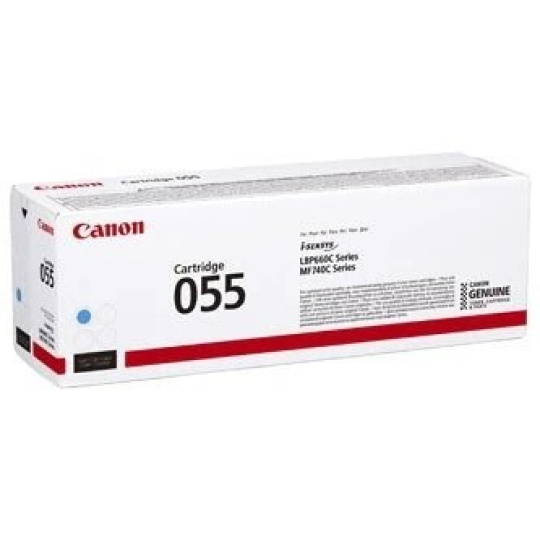 BAZAR - Canon TONER CRG-055 azurový pro i-SENSYS LBP663Cdw, LBP664Cx, MF742Cdw, MF744Cdw (2 100 str.) - Rozbaleno (Kompl