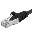 PREMIUMCORD Patch kábel CAT6a S-FTP, RJ45-RJ45, AWG 26/7 0,25m čierny