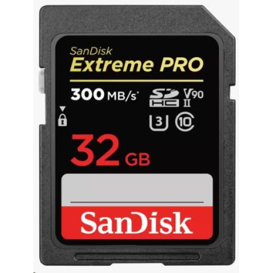 Karta SanDisk SDHC 32GB Extreme PRO (300 MB/s, Class 10, UHS-II U3 V90)