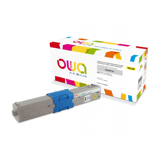 OWA Armor toner pre OKI C511, C531, MC 562, 5000 strán, 44469722, žltá/žltá