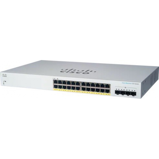 Cisco switch CBS220-24FP-4X (24xGbE,4xSFP+,24xPoE+,382W)