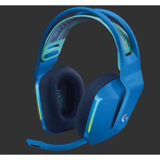 Logitech herní sluchátka G733, LIGHTSPEED Wireless RGB Gaming Headset, EMEA, blue