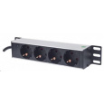 Intellinet 10" 1U Rackmount 4-Way Power Strip - nemecký typ, distribučný panel, 4x DE zásuvka, 1.8 m kábel