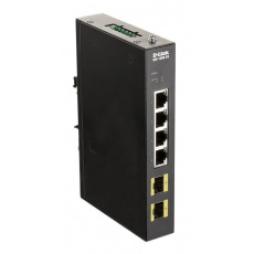 D-Link DIS-100G-6S Priemyselný gigabitový switch bez správy, 4x GbE, 2x SFP, DIN