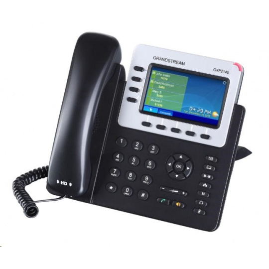 Grandstream GXP2140 [telefón VoIP - 4x účet SIP, HD audio, 5 programov.tlačidlá, bluetooth, EHS, farebný LCD, 2x GLAN]