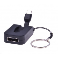 Adaptér PREMIUMCORD USB 3.1 samec portu Type-C na samicu portu DisplayPort, navíjací kábel a krúžok na kľúče