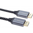 Kábel PREMIUMCORD DisplayPort 1.4 pripojovací kábel, kovové a pozlátené konektory, 1 m