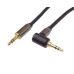 PremiumCord HQ stíněný kabel stereo Jack 3.5mm - Jack 3.5mm zahnutý 90°, 5m